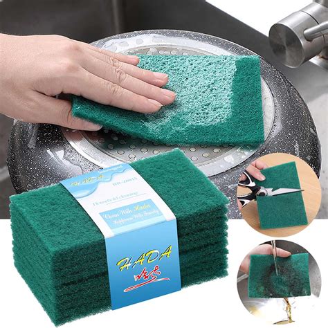 Shpwfbe Scouring Pad Dish Scrubber Scouring Pads Green Re Ble Household Scrub Pads For Dishes