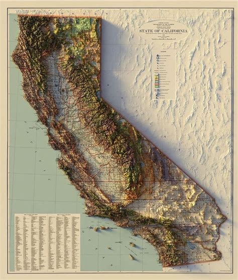 Terrain Map Of California Terrain Map California Map Relief Map