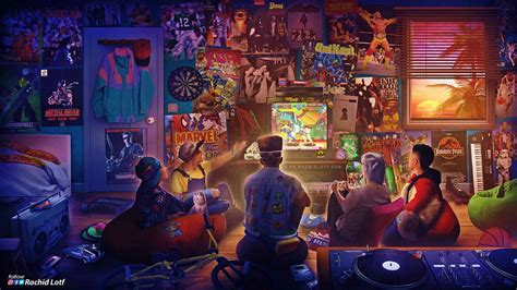 ArtStation 90s With Squad Rachid Lotf Retro Gaming Art Video Game