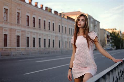 Bogdan Ross Karina Street View Public Dress Standing Wallpaper