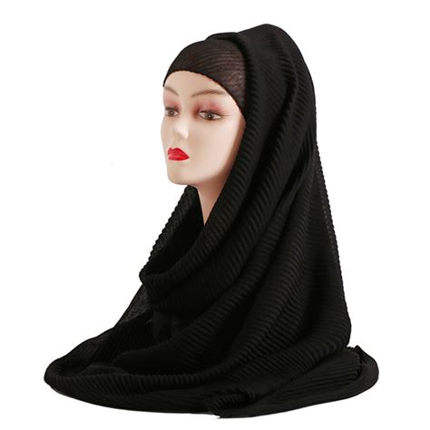 muslim cotton crinkle long scarf hijab islamic shawls arab shayla headwear in islamic clothing
