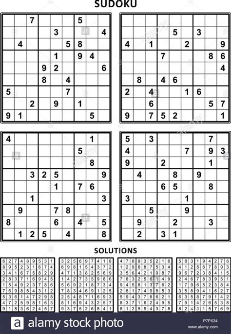 Four Sudoku Puzzles Of Comfortable Level On A4 Or Letter