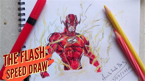 Flash Speed Draw How To Draw The Flash Barry Allen Dc Comics