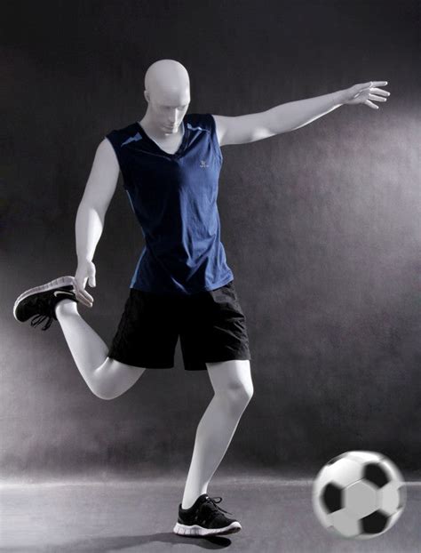 Soccer Playing Male Mannequin Matte White Mannequin Madness