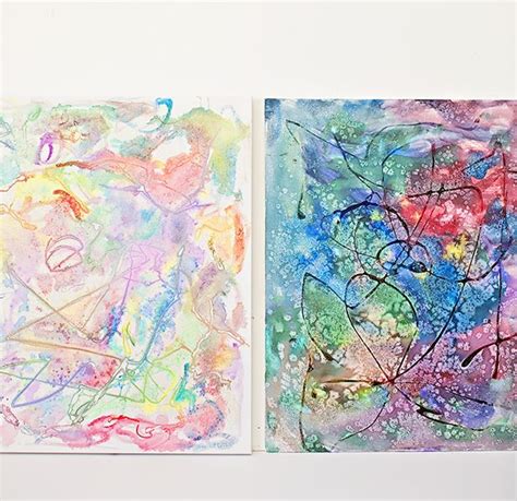 Watercolor Salt And Glue Paintings From Hello Wonderful Watercolor