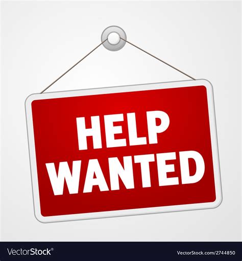 Help Wanted Sign Royalty Free Vector Image Vectorstock