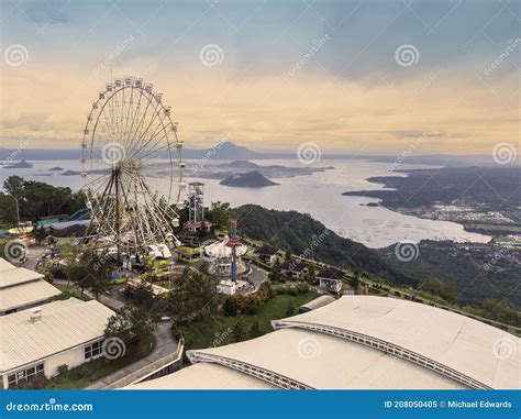 Aerial Of Sky Ranch Tagaytay An Amusement Park With A Large Ferris