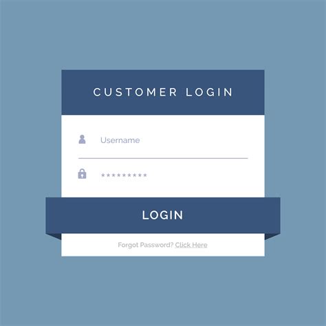 What are the services available in maybank2u mobile app? flat login form design on blue background - Download Free ...