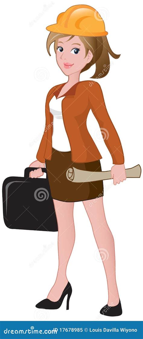 Beautiful Female Architect Stock Vector Illustration Of Character