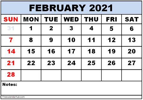February 2021 Calendar Printable 65 Free February 2021 Calendar