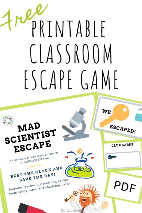 Classroom Escape Room Mad Scientist Theme Crazy Easy Stem In 2020