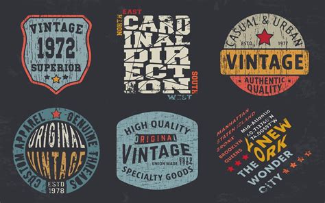 Impresión de diseño vintage para sellos de camisetas apliques de