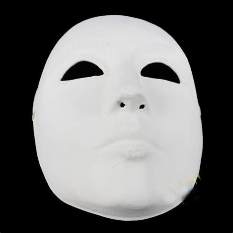 Diy Plain White Masks Thicken Mens Paper Pulp Unpainted Full Face