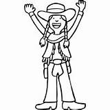 Excited Coloring Cowgirl Surfnetkids sketch template