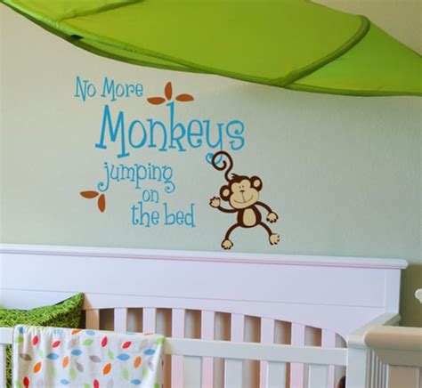 Items Similar To No More Monkeys Jumping On The Bed Vinyl Wall Art