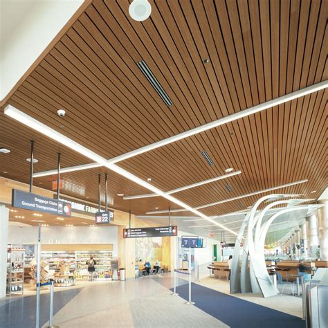 The wood look ceiling collection offers ceiling planks in a variety of finishes and two sizes and materials. Bamboo Ceiling System | Shelly Lighting