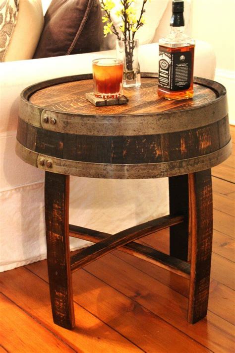 Diy pete's video tutorial and plans show exactly how to build a beautiful whiskey barrel coffee table and whiskey barrel chest. Handcrafted Oak Whiskey Barrel End Table | Barrel coffee ...