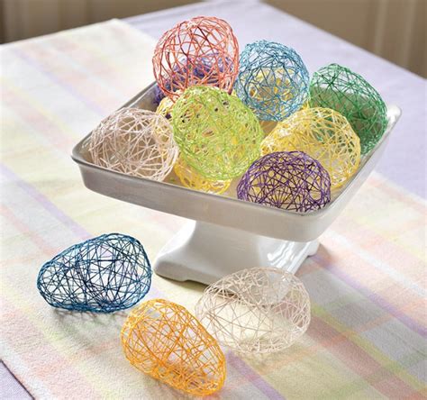 Spring and easter ideas and products from kitchen krafts to help make being creative easier. String Easter Eggs | Easy Easter Craft - New England Today