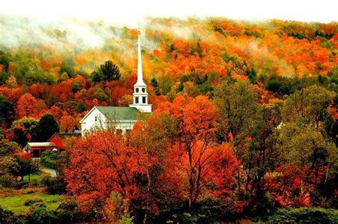 Pin By Susan Nicholson On Church Vermont Fall Autumn Landscape Vermont