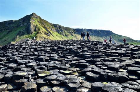 Walking Along The Giants Causeway In Northern Ireland