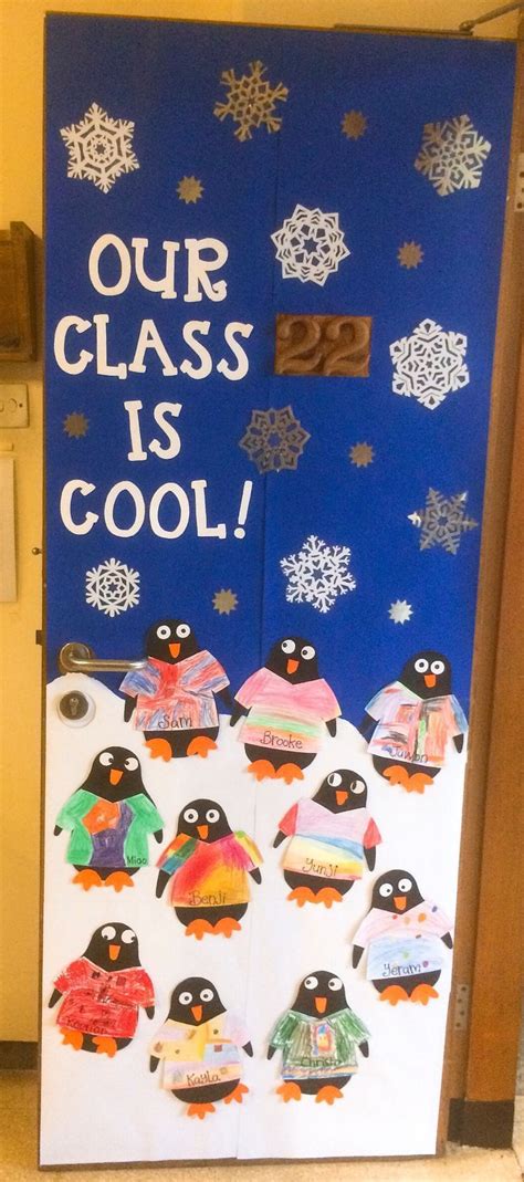 Charming Winter Penguin Classroom Door Decoration