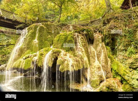 The Unique Beautiful Bigar Waterfall Full Of Green Moss Bozovici