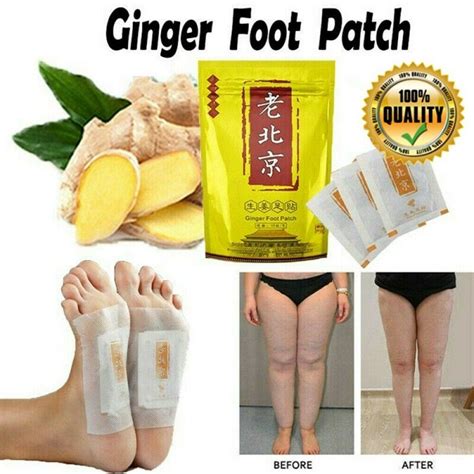 10 Detox Foot Pads Ginger Extract Toxin Removal Anti Swelling Weight