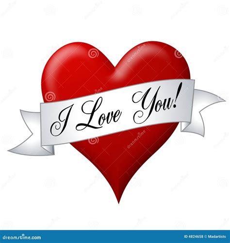 I Love You Banner With Heart Stock Illustration Illustration Of
