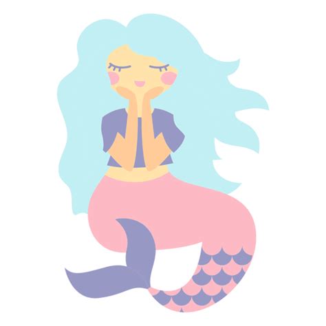 Happy Mermaid Character Flat Transparent Png And Svg Vector File