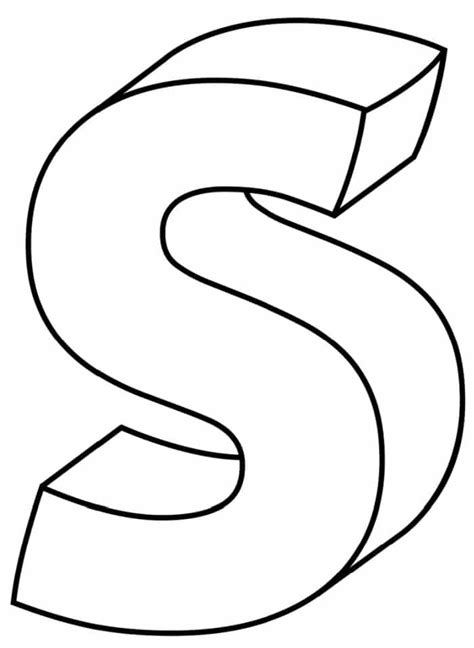 Printable 3d Bubble Letter S