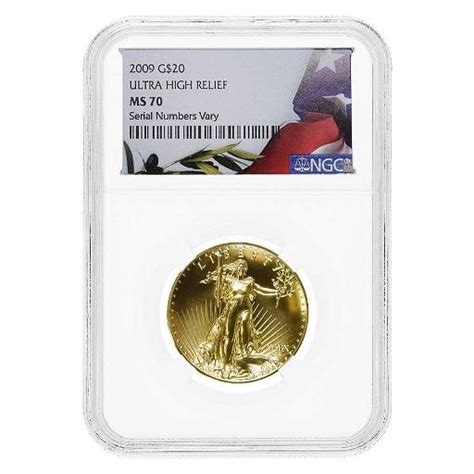 2009 1 Oz 20 Ultra High Relief Saint Gaudens Gold Double Eagle Ngc Ms