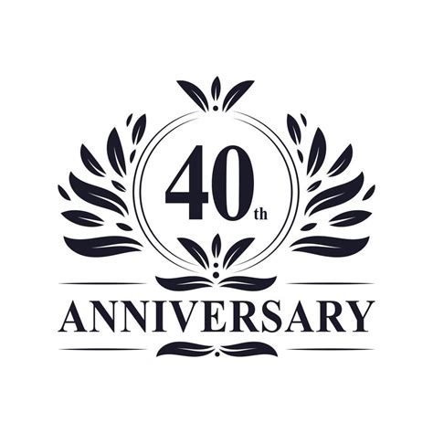 40th anniversary celebration luxurious 40 years anniversary logo design 2356305 vector art at