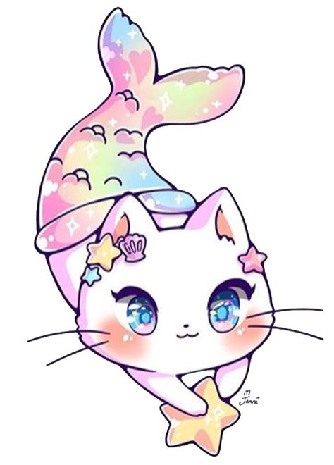 Cute Cartoon Rainbow Cat Unicorn Vector Stock Vector Illustration Of