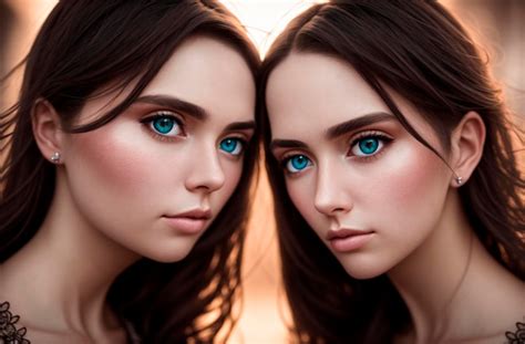 Premium Photo Beautiful Twin Girls Generative Ai
