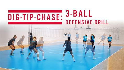 Dig Tip Chase 3 Ball Defensive Drill Volleyball Practice Volleyball