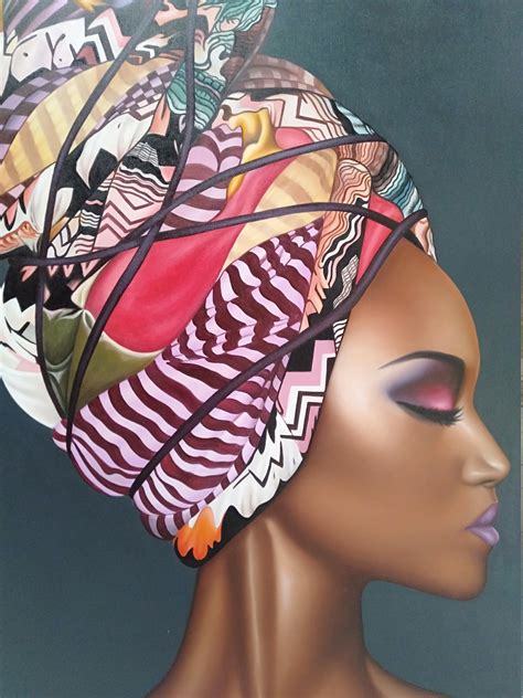 Gorgeous African American Woman Hyper Realistic Painting