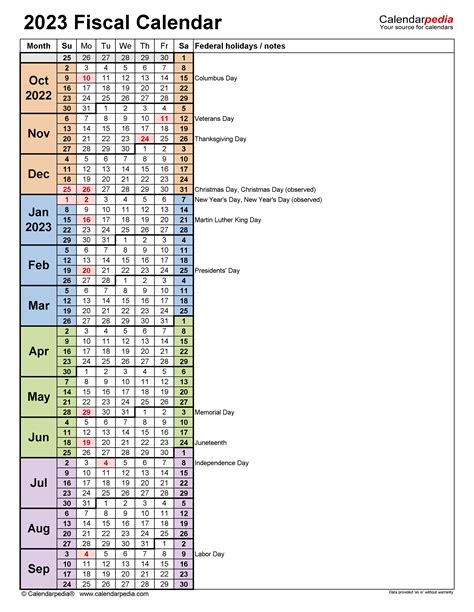 Fiscal Calendars 2023 Free Printable Pdf Templates
