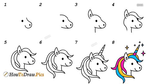 How To Draw A Unicorn Face Step By Step Easy Images