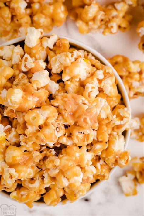Gooey Caramel Popcorn Butter With A Side Of Bread