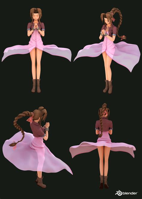 Aerith Gainsborough Final Fantasy Vii Finished Projects Blender