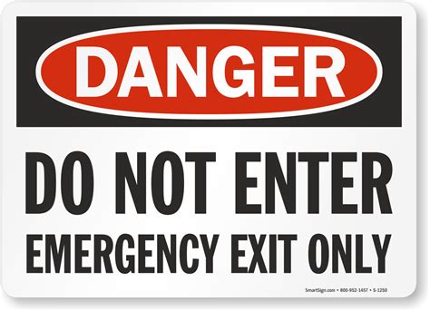 Do Not Enter Emergency Exit Only Sign Ships Fast Lasts Long Sku S
