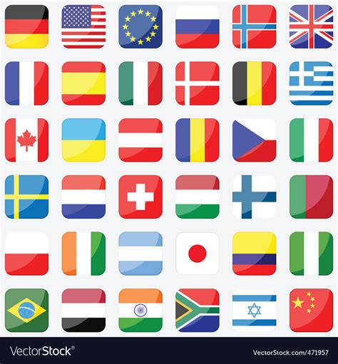 National Flags Royalty Free Vector Image Vectorstock