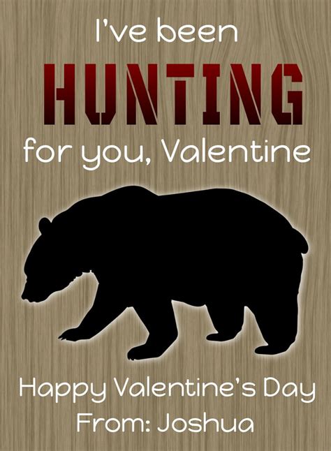 Hunter Valentine Card Template Deer Valentines Cards For Kids Etsy
