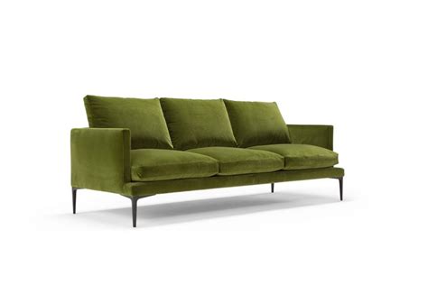 Segno Sofa In Olive Green Velvet By Amura Lab For Sale At