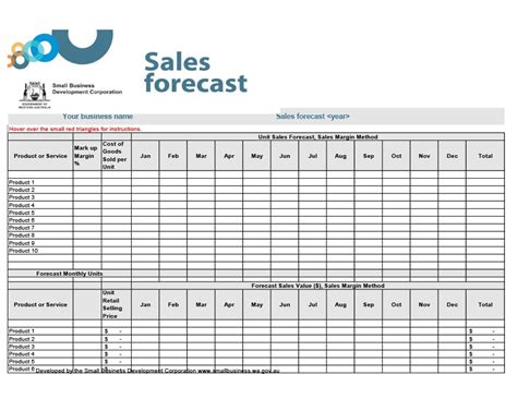 Sales Projections Template Word And Pdf By Business In A Box