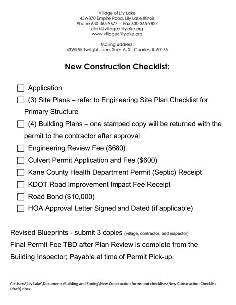 How To Create A New Construction Checklist Download This New