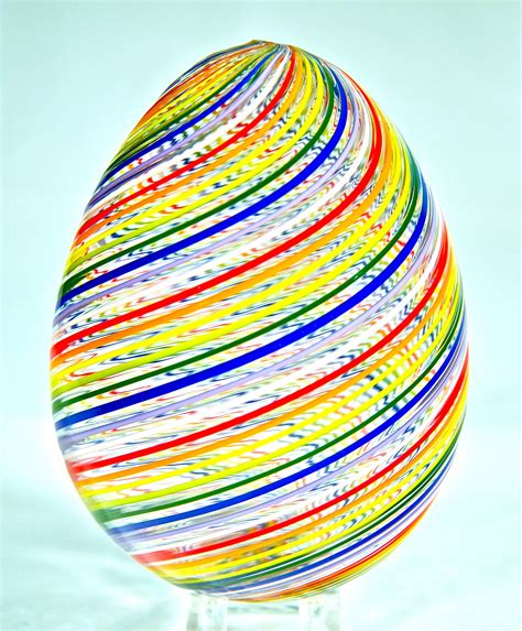 Blown Glass Rainbow Egg By Michael Egan Art Glass Sculpture Artful Home
