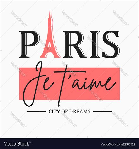 Paris T Shirt Design For Girls With Slogan Vector Image
