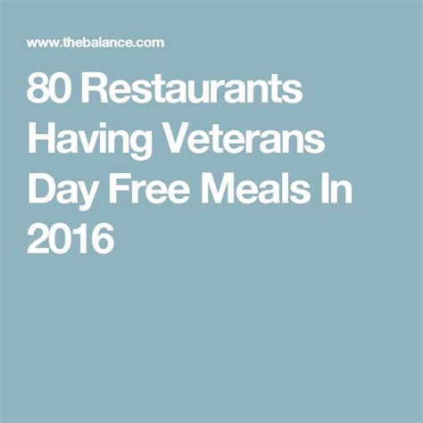 Restaurants Offering Free Meals This Veterans Day Free Food Veterans