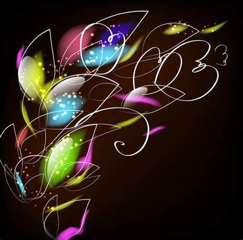 Free Bright Colorful Abstract Line Flower Background Vector 03 Titanui